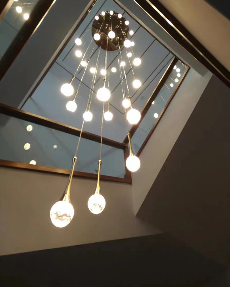 Luxury Crystal Long Hanging Staircase Chandelier - Shine Room
