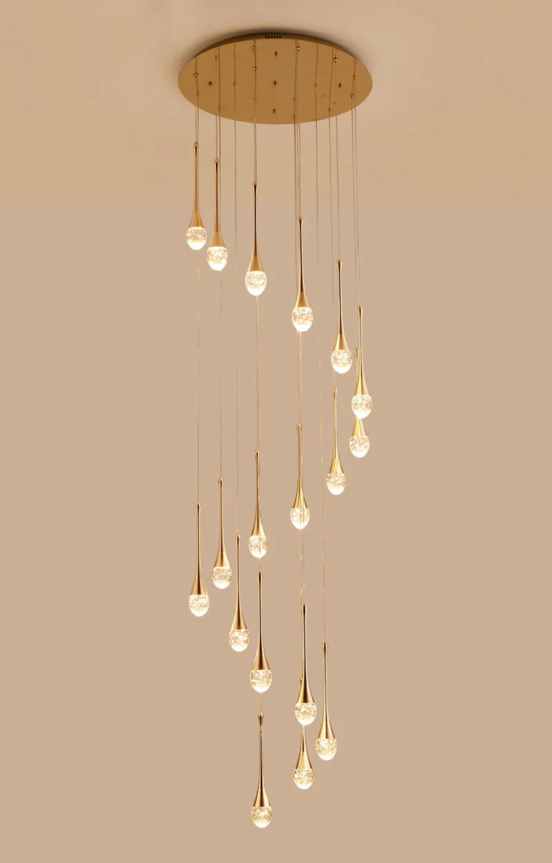 Luxury Crystal Long Hanging Staircase Chandelier - Shine Room