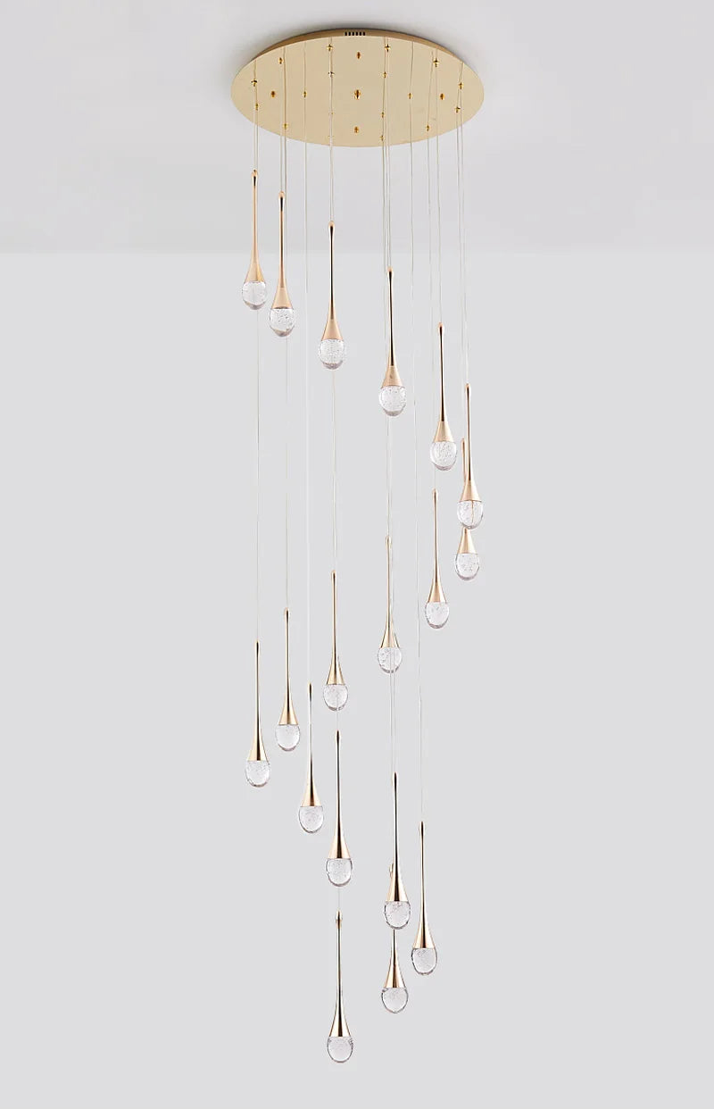 Luxury Crystal Long Hanging Staircase Chandelier - Shine Room