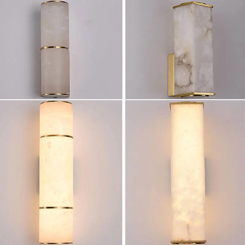 Luxury Marble Wall Sconce Copper Gold Lamp - Shine Room