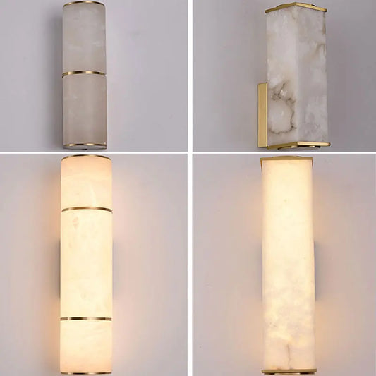 Luxury Marble Wall Sconce Copper Gold Lamp - Shine Room