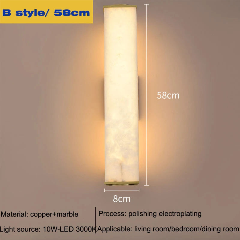 Luxury Marble Wall Sconce Copper Gold Lamp - Shine Room
