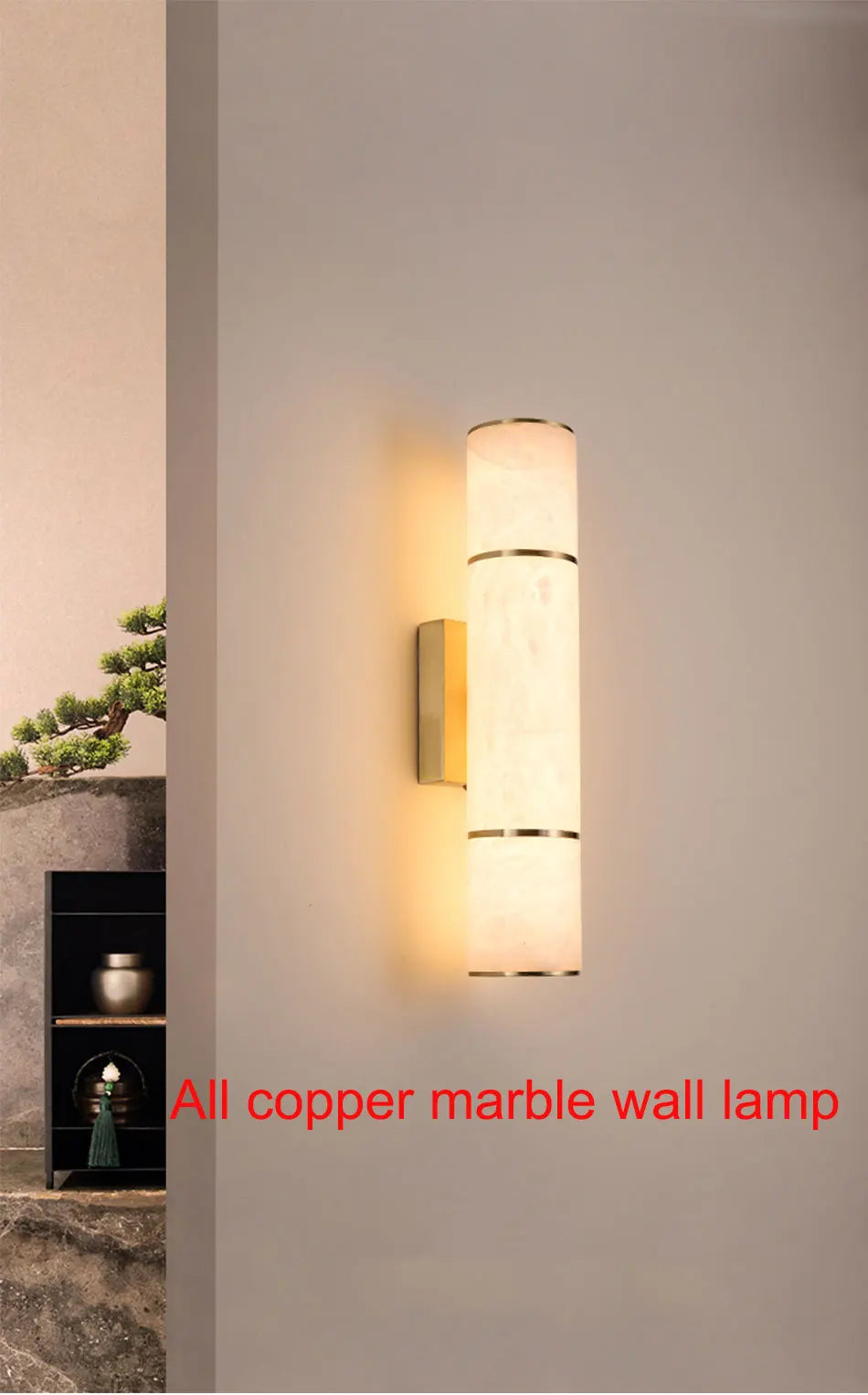 Luxury Marble Wall Sconce Copper Gold Lamp - Shine Room