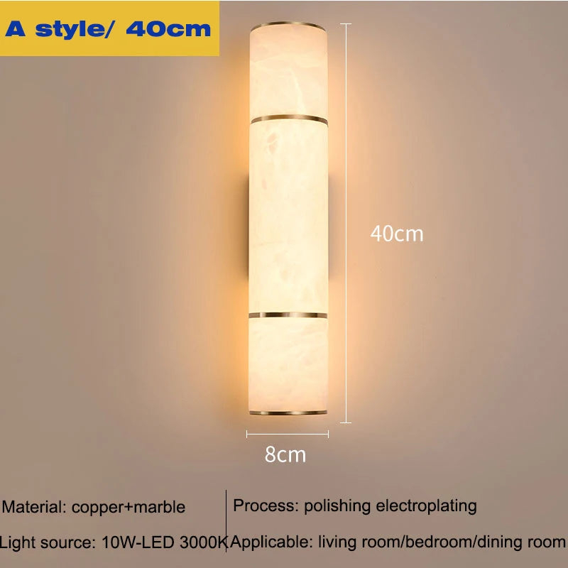 Luxury Marble Wall Sconce Copper Gold Lamp - Shine Room