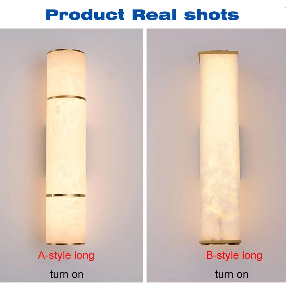 Luxury Marble Wall Sconce Copper Gold Lamp - Shine Room