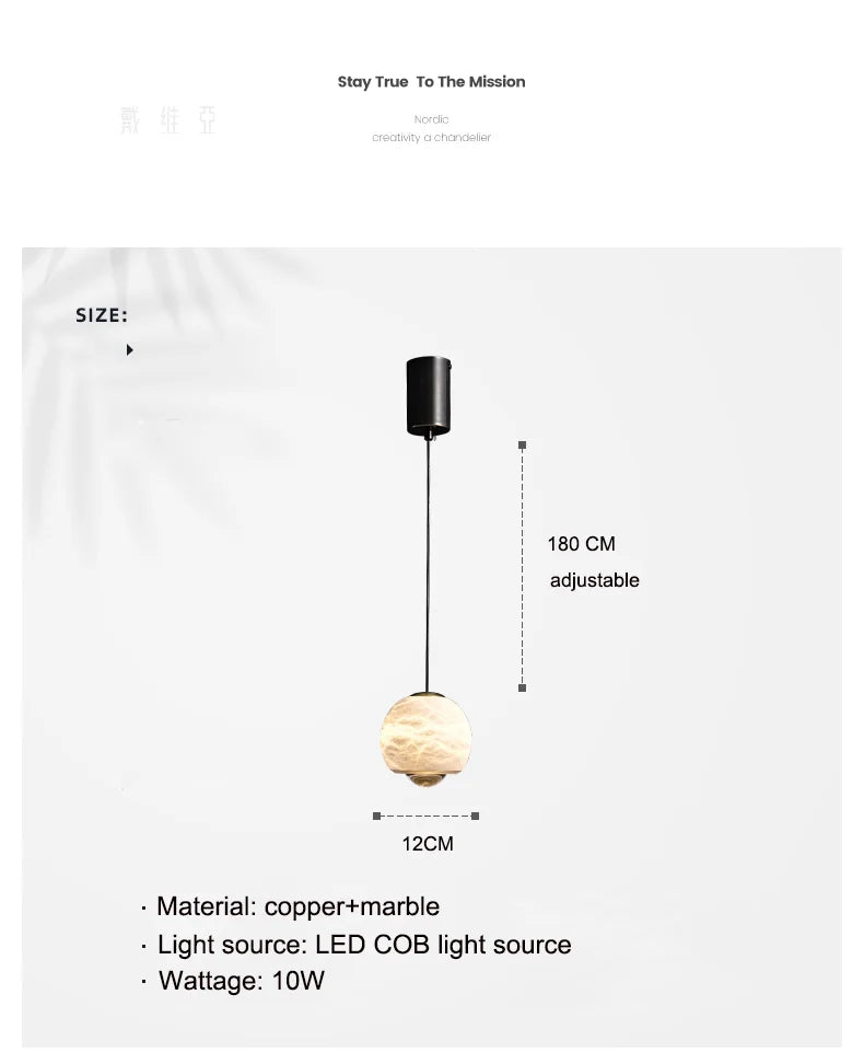 Marble Chandelier Modern Pendant Light - Shine Room