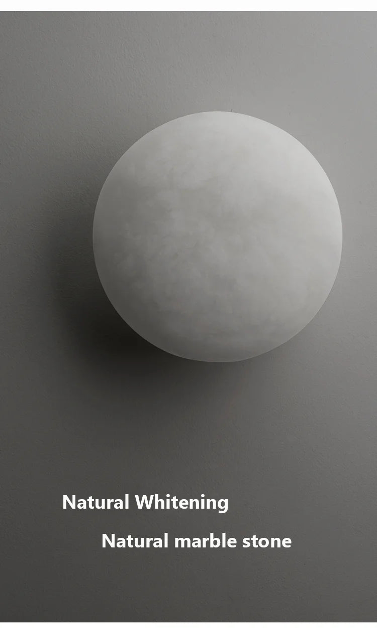 Marble Copper Wall Lamp Round Luxury - Shine Room