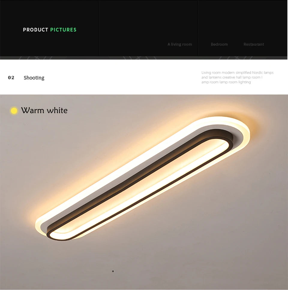 Minimalist Long LED Ceiling Light Strip - Shine Room