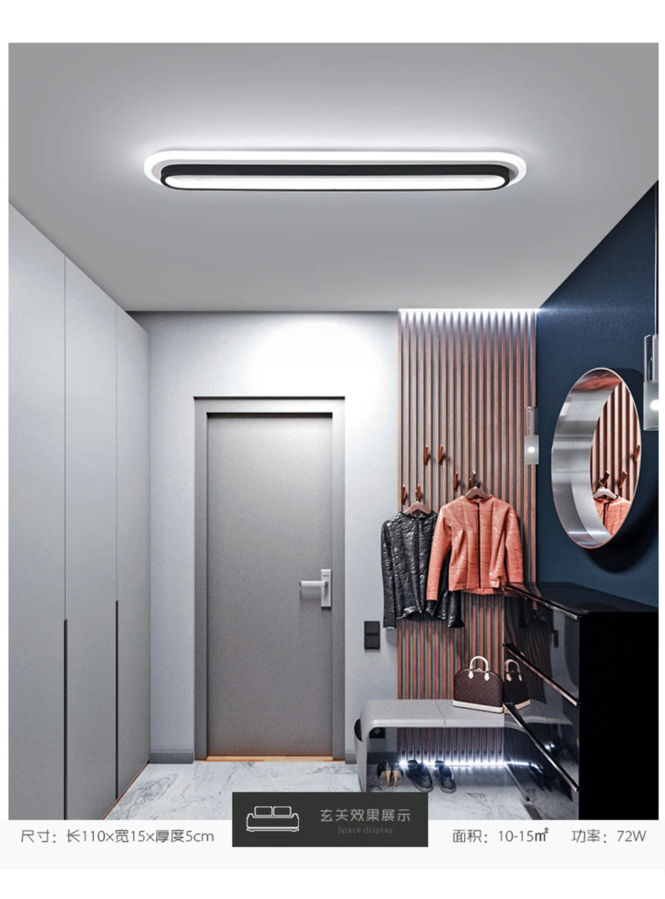 Minimalist Long LED Ceiling Light Strip - Shine Room