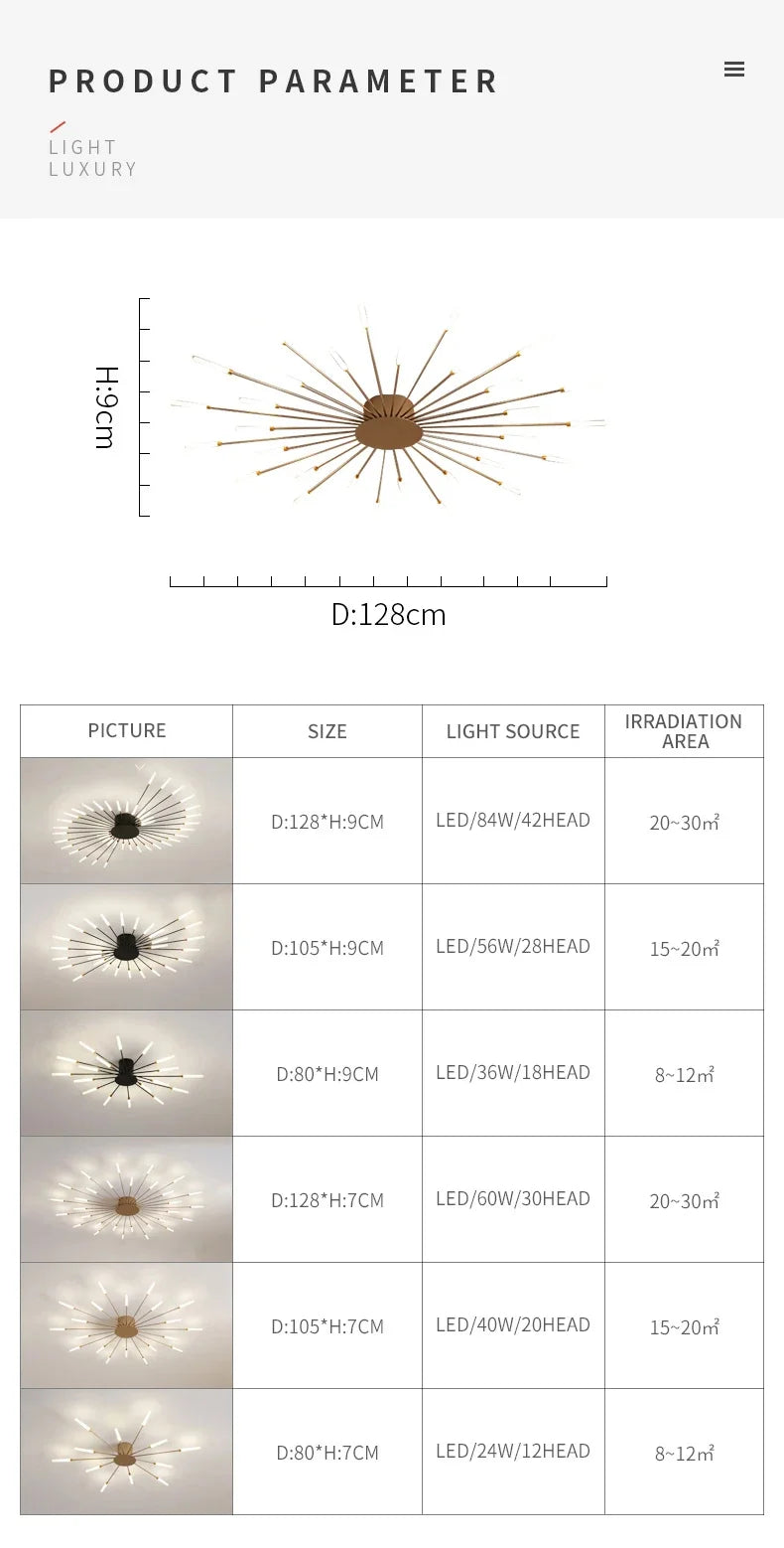 Modern Art Ceiling Light LED Luster Indoor - Shine Room