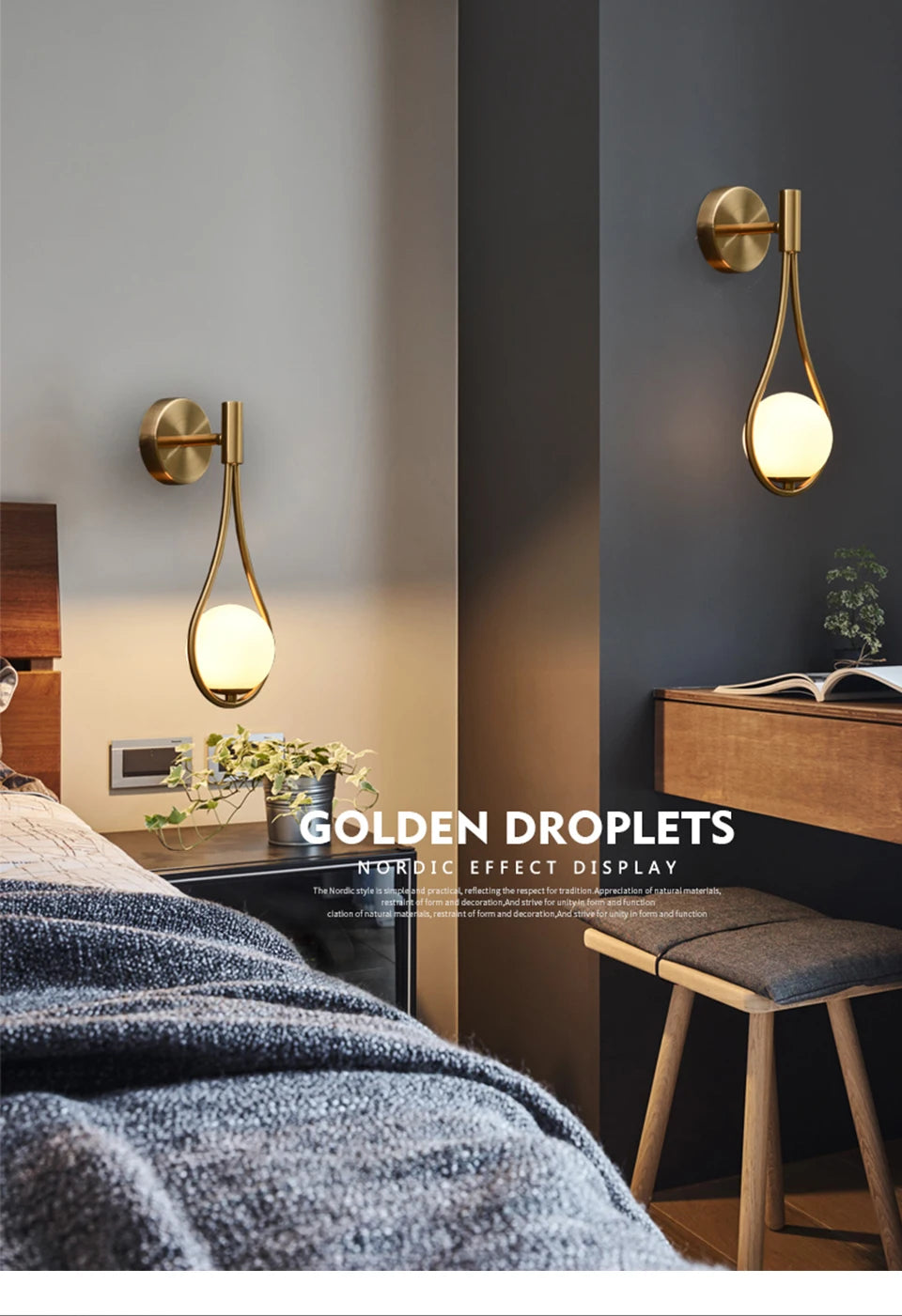 Modern G9 Gold Sconce Lighting Fixture Nordic Style - Shine Room