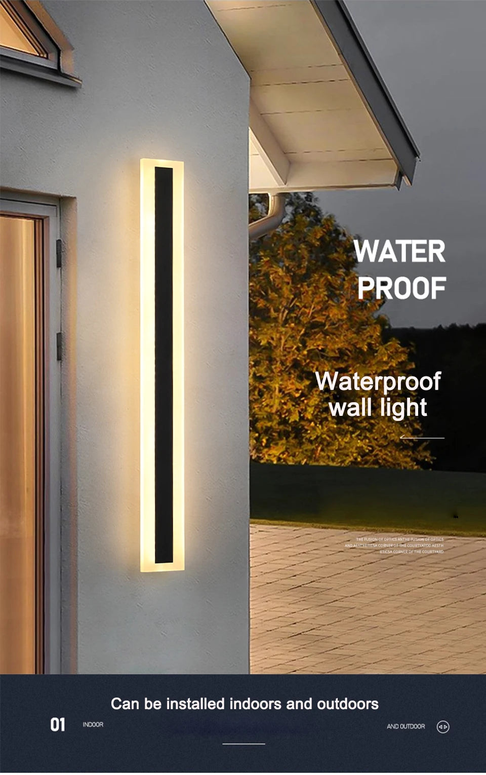 Modern LED Long Wall Lamp IP65 Waterproof - Shine Room