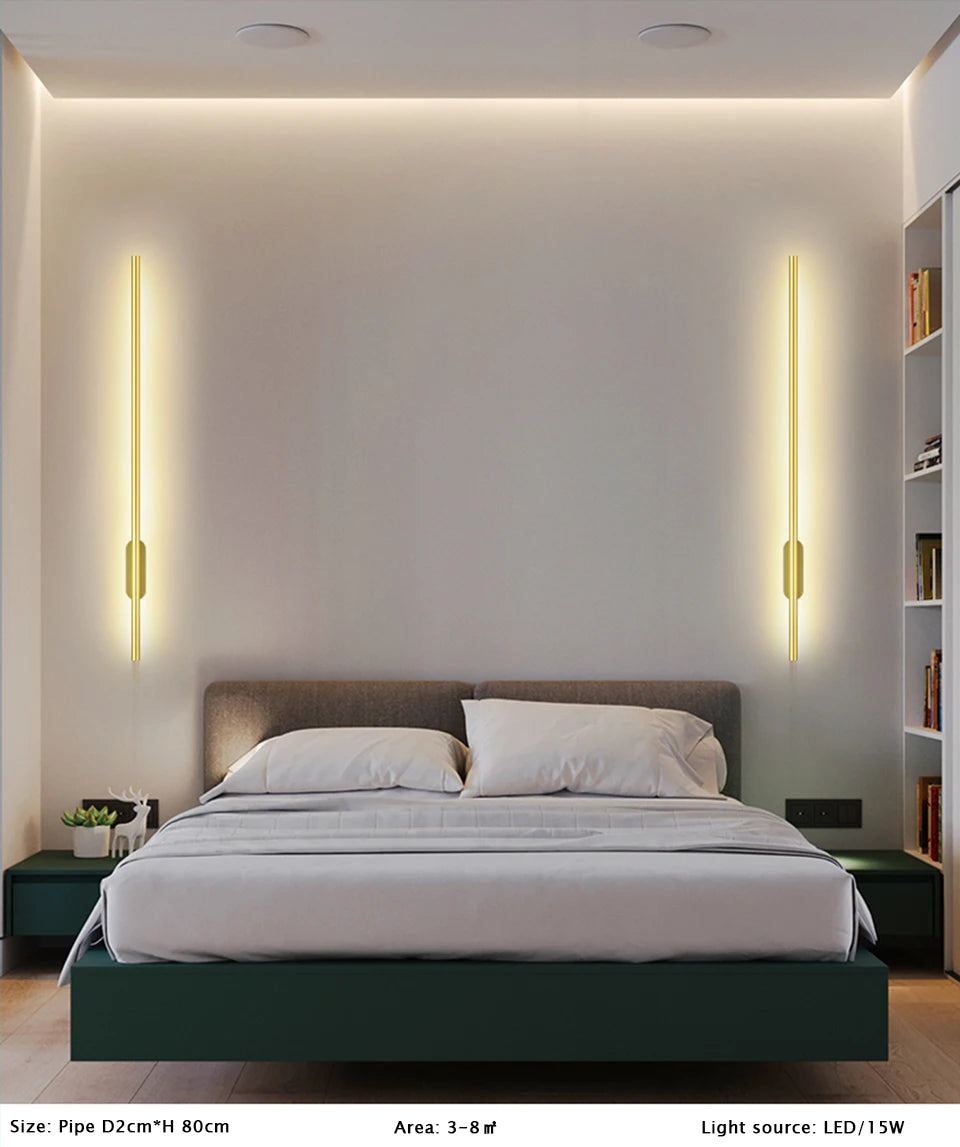 Modern LED Wall Lamp Long Strip Indoor Lighting - Shine Room