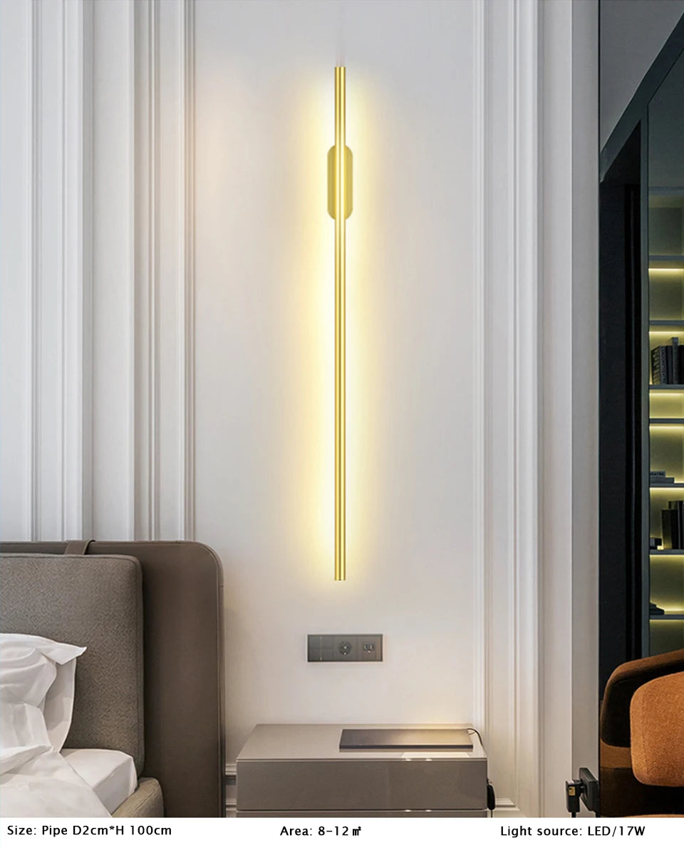 Modern LED Wall Lamp Long Strip Indoor Lighting - Shine Room