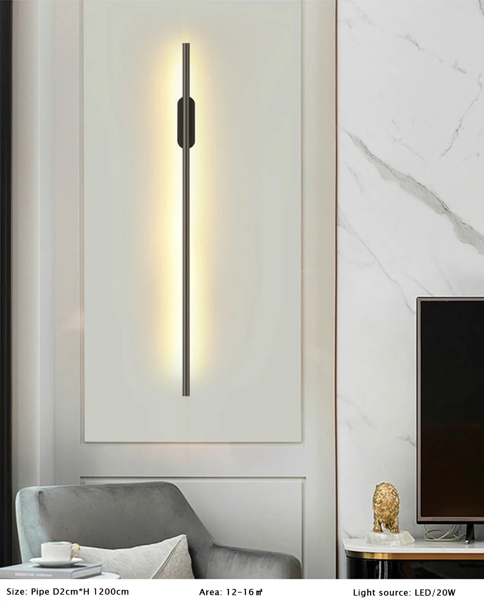 Modern LED Wall Lamp Long Strip Indoor Lighting - Shine Room