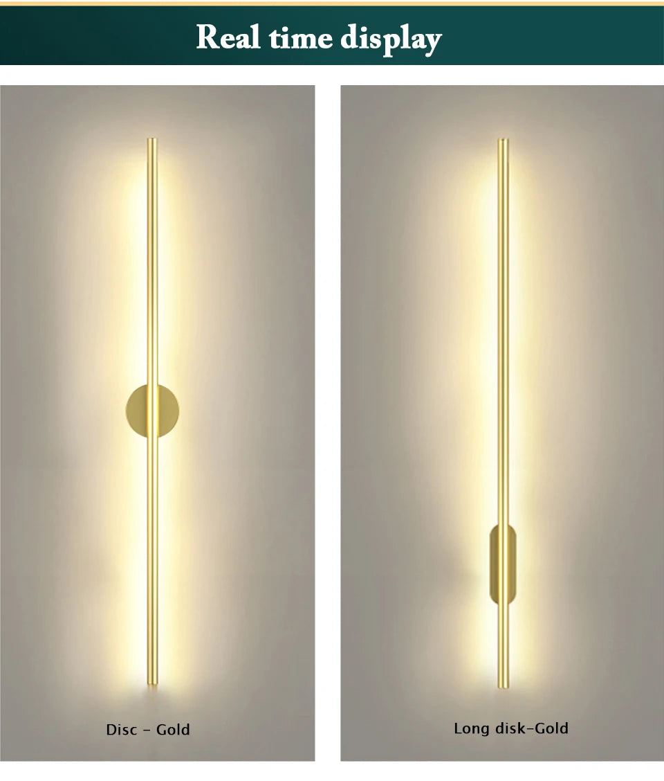 Modern LED Wall Lamp Long Strip Indoor Lighting - Shine Room
