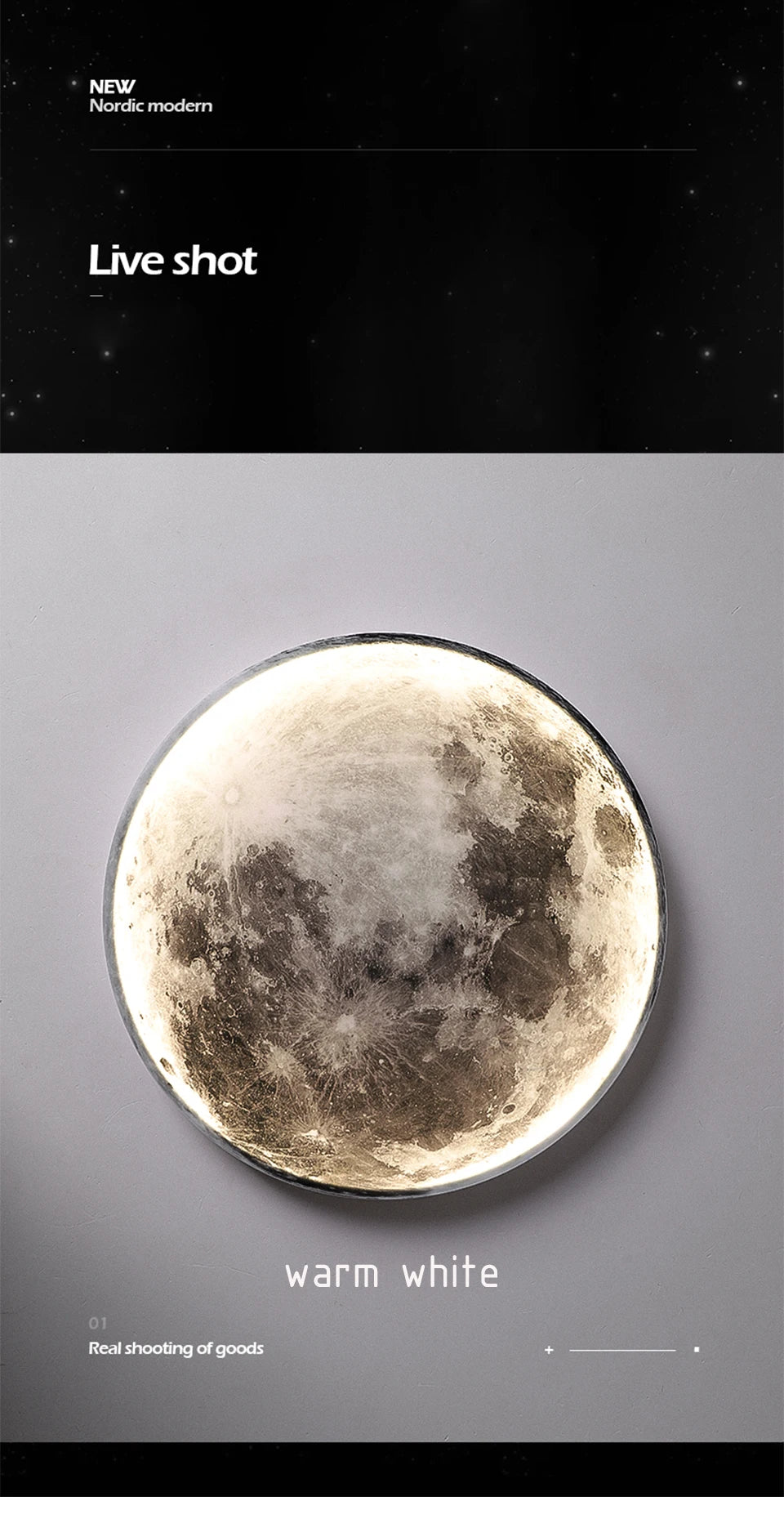 Modern LED Wall Lamp Moon Indoor Lighting Fixture - Shine Room