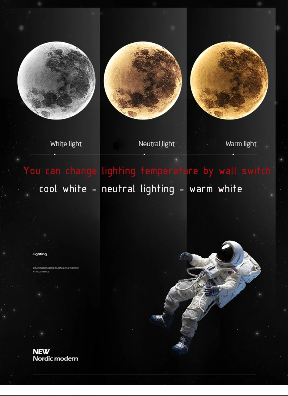 Modern LED Wall Lamp Moon Indoor Lighting Fixture - Shine Room