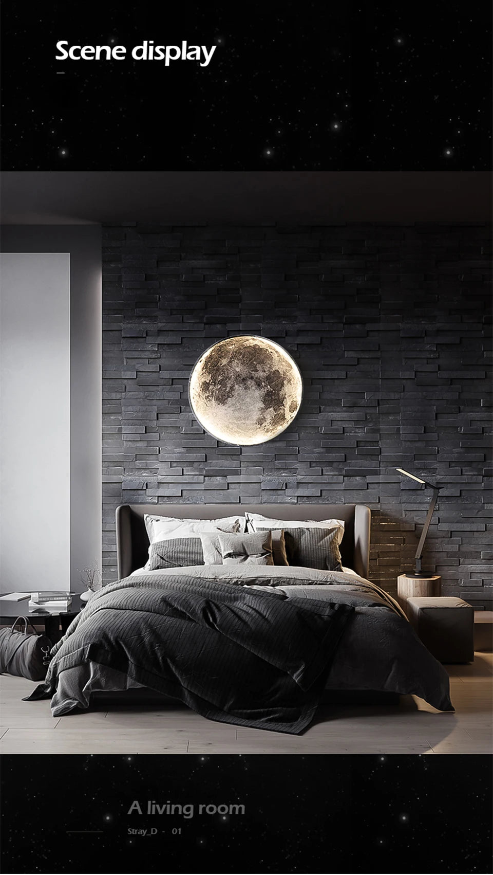 Modern LED Wall Lamp Moon Indoor Lighting Fixture - Shine Room