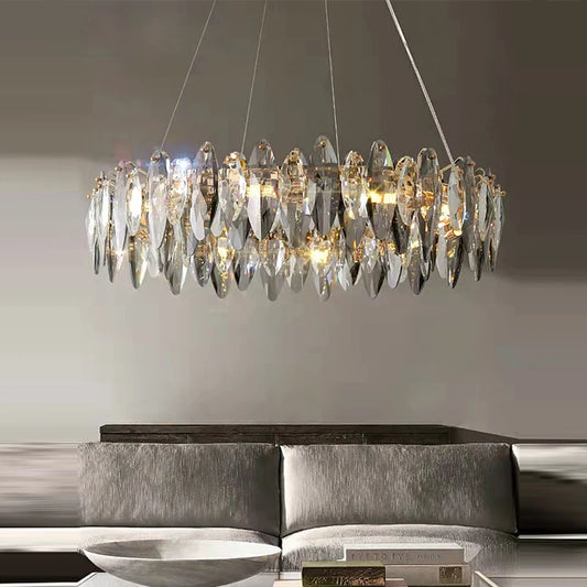 Modern Luxury Crystal Chandelier Round Wave Design - Shine Room