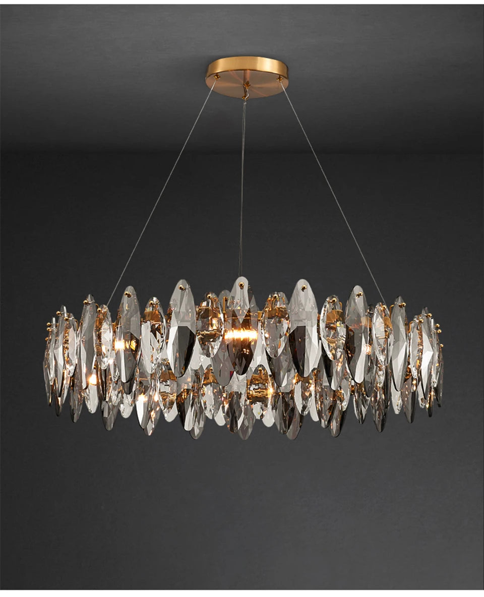 Modern Luxury Crystal Chandelier Round Wave Design - Shine Room