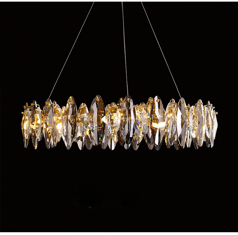 Modern Luxury Crystal Chandelier Round Wave Design - Shine Room