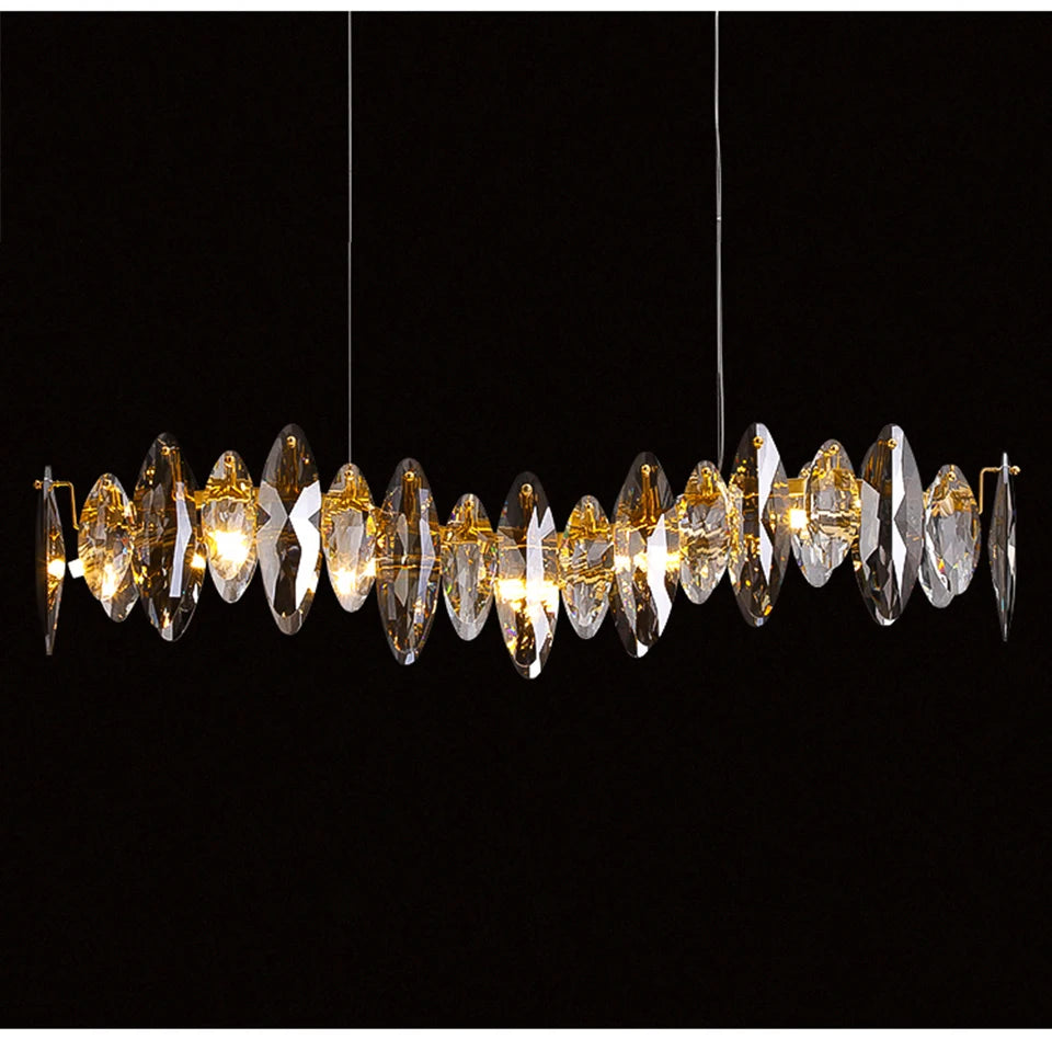 Modern Luxury Crystal Chandelier Round Wave Design - Shine Room