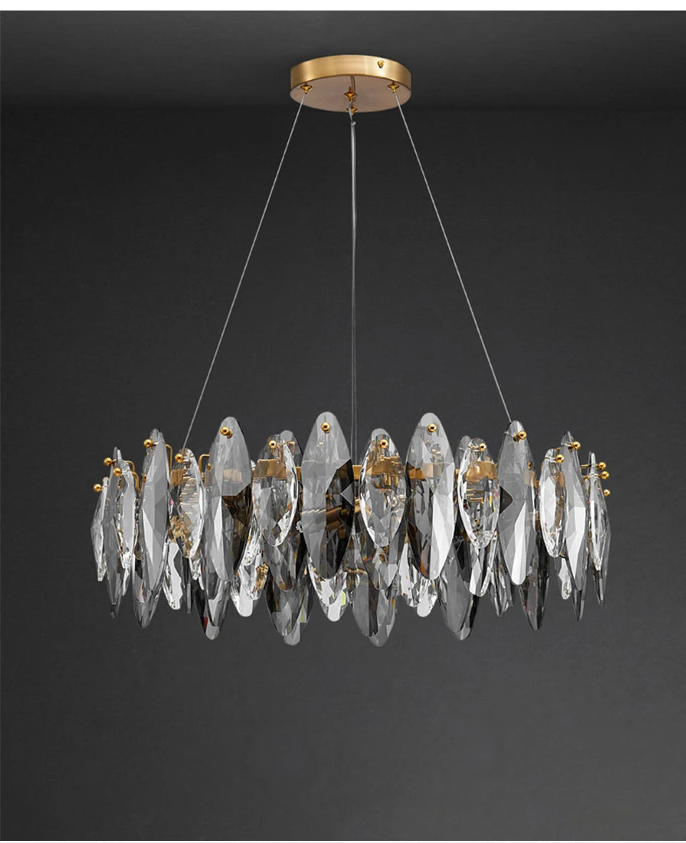 Modern Luxury Crystal Chandelier Round Wave Design - Shine Room