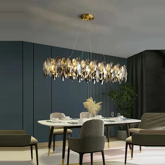 Modern Luxury Crystal Chandelier Round Wave Design - Shine Room