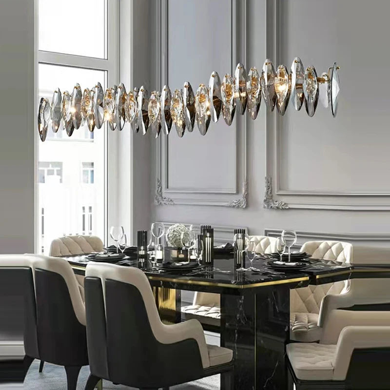 Modern Luxury Crystal Chandelier Round Wave Design - Shine Room