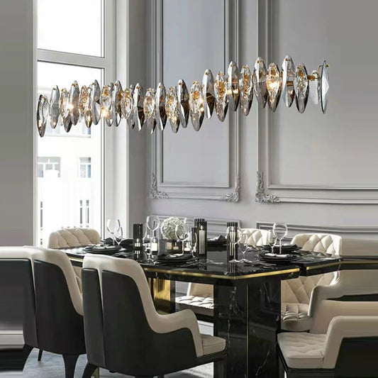 Modern Luxury Crystal Chandelier Round Wave Design - Shine Room