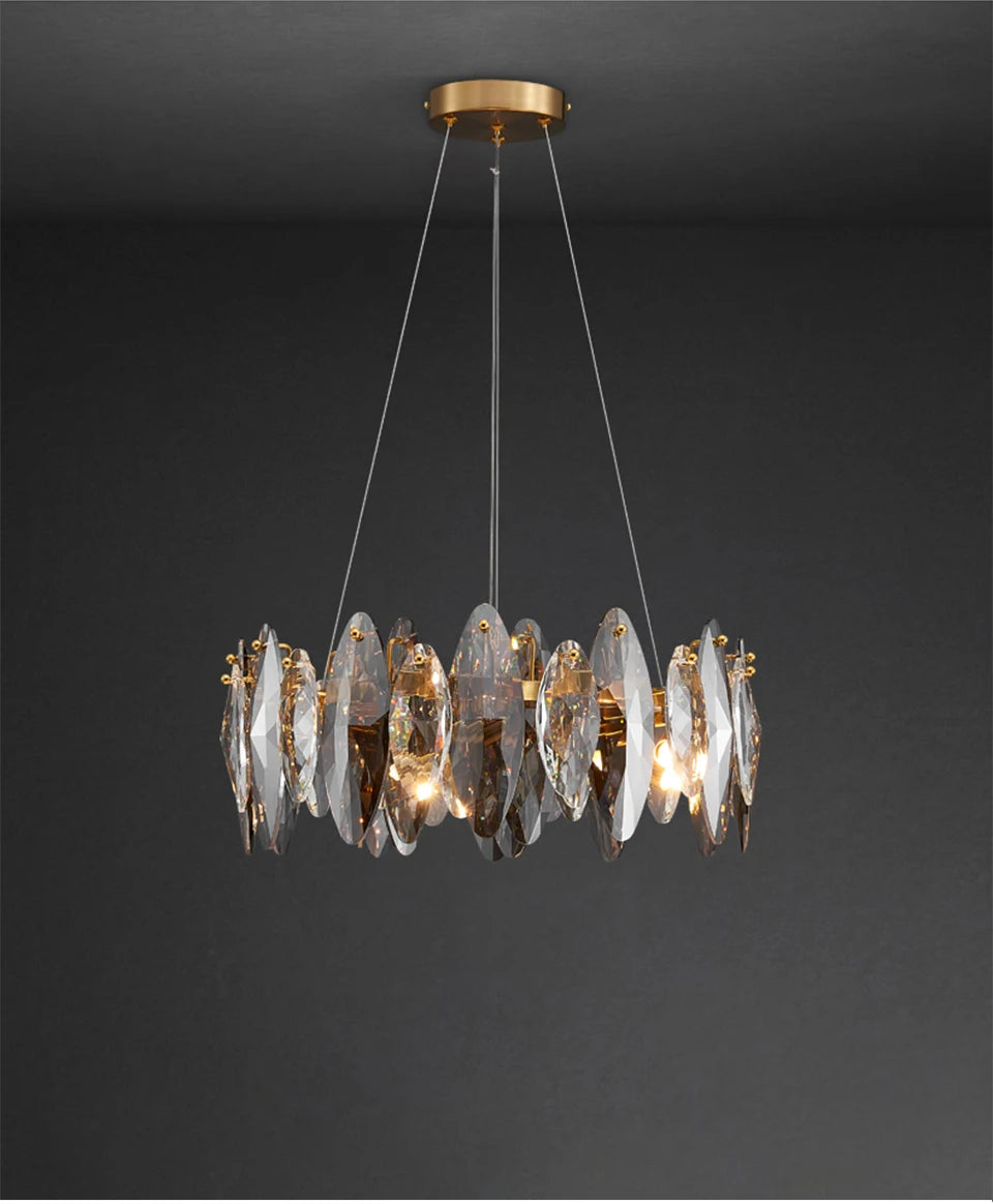 Modern Luxury Crystal Chandelier Round Wave Design - Shine Room