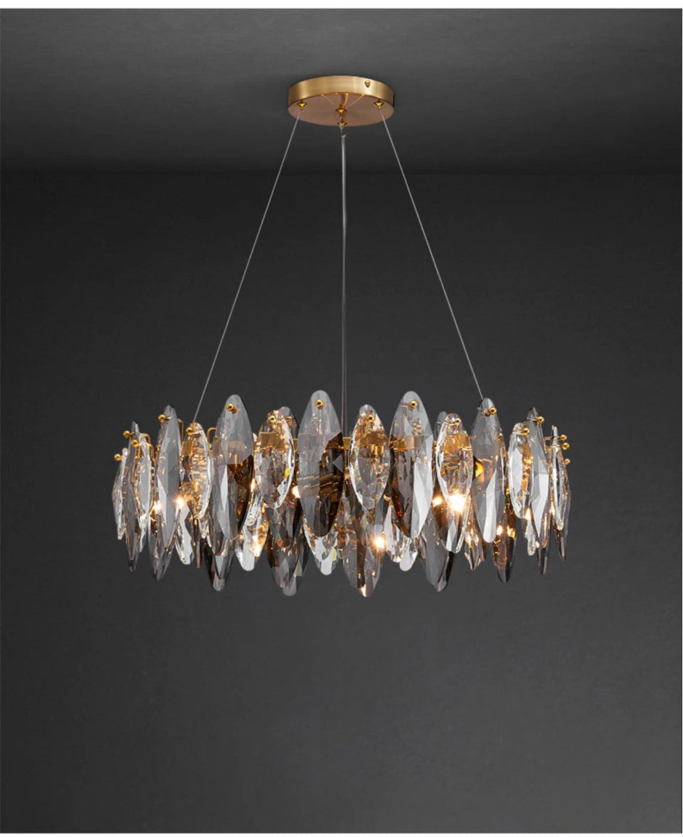 Modern Luxury Crystal Chandelier Round Wave Design - Shine Room