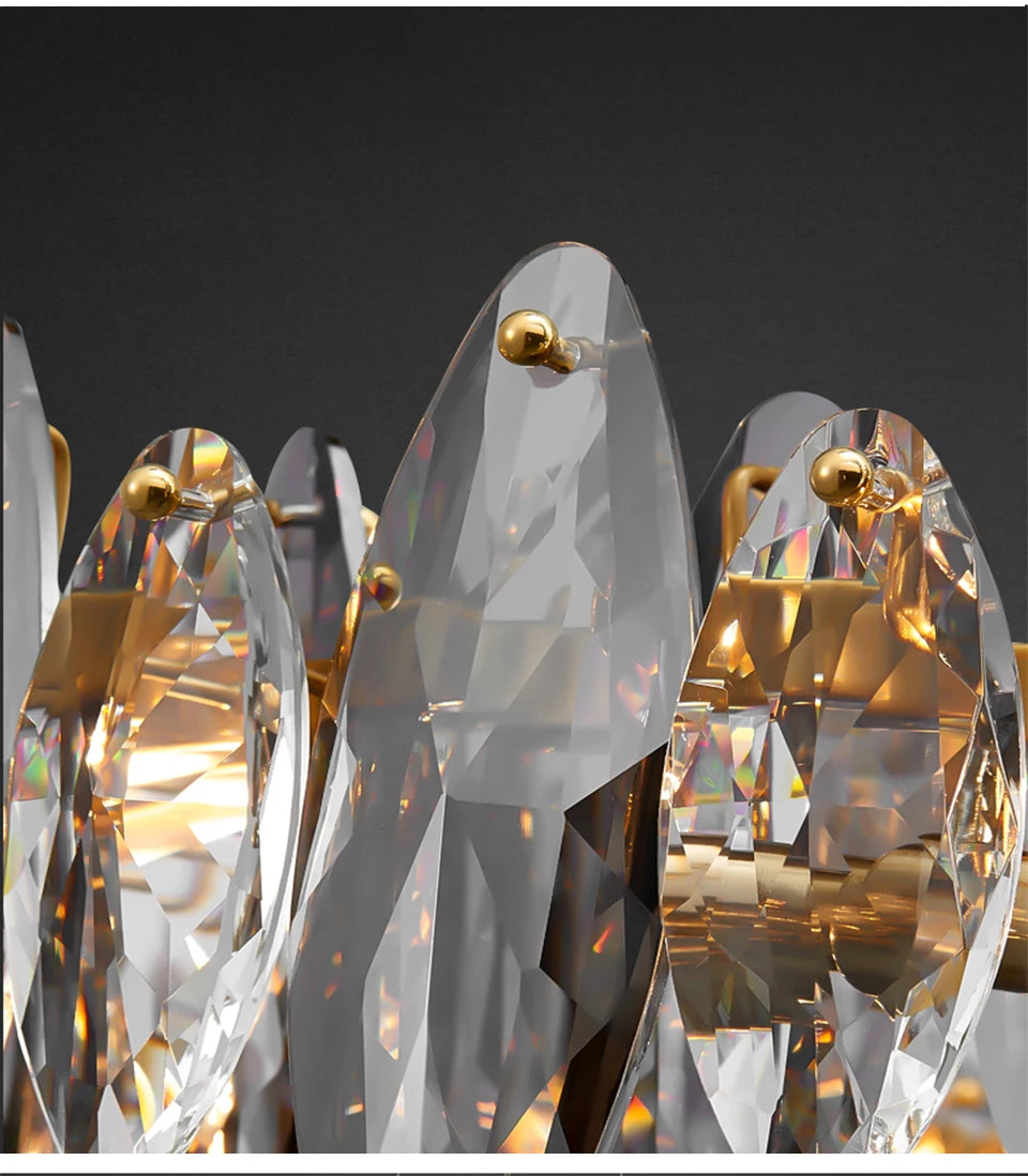 Modern Luxury Crystal Chandelier Round Wave Design - Shine Room