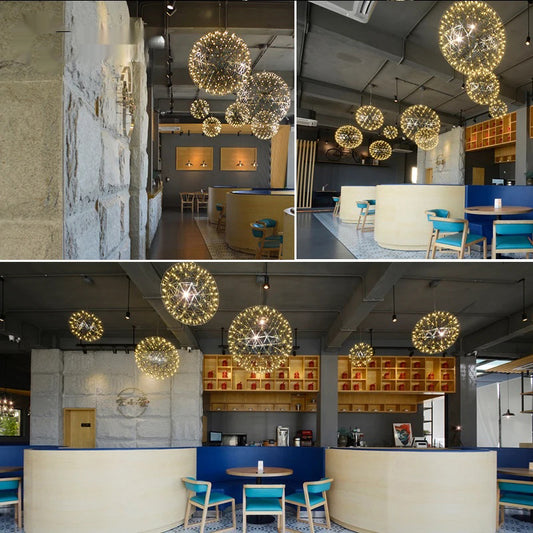 Modern Luxury LED Spark Ball Chandelier Fireworks - Shine Room