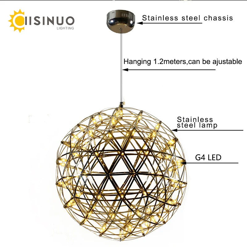 Modern Luxury LED Spark Ball Chandelier Fireworks - Shine Room