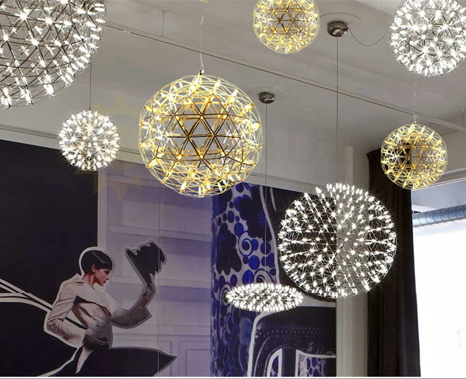 Modern Luxury LED Spark Ball Chandelier Fireworks - Shine Room