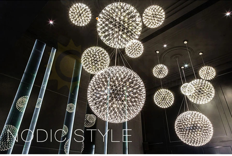 Modern Luxury LED Spark Ball Chandelier Fireworks - Shine Room