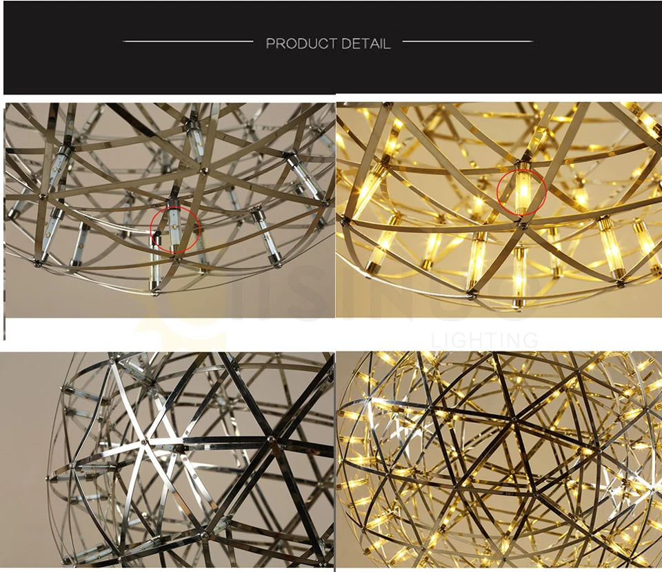 Modern Luxury LED Spark Ball Chandelier Fireworks - Shine Room