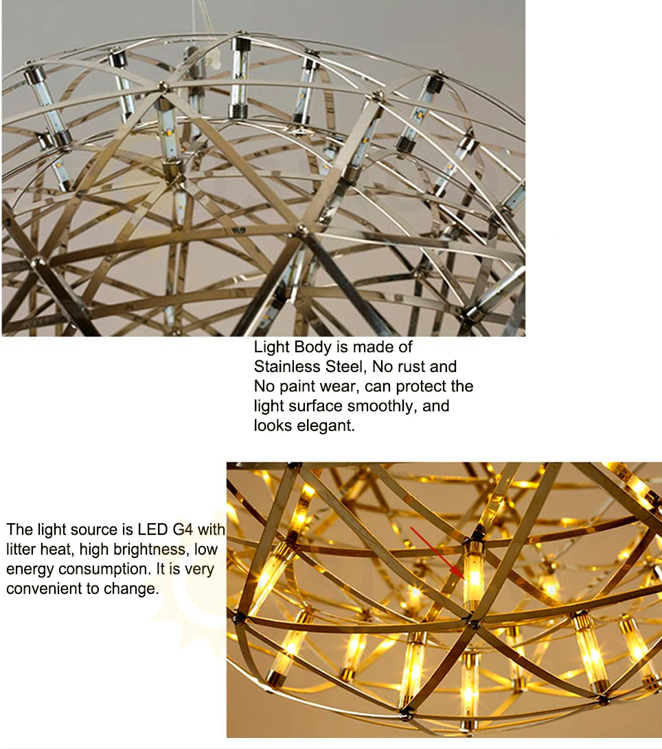 Modern Luxury LED Spark Ball Chandelier Fireworks - Shine Room