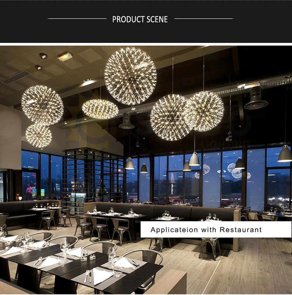 Modern Luxury LED Spark Ball Chandelier Fireworks - Shine Room