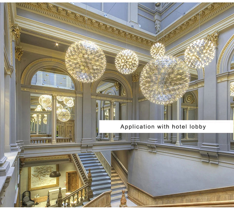 Modern Luxury LED Spark Ball Chandelier Fireworks - Shine Room