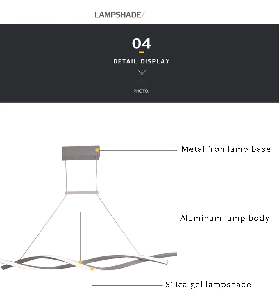 Modern Pendant Chandelier Aluminum Hanging Light - Shine Room