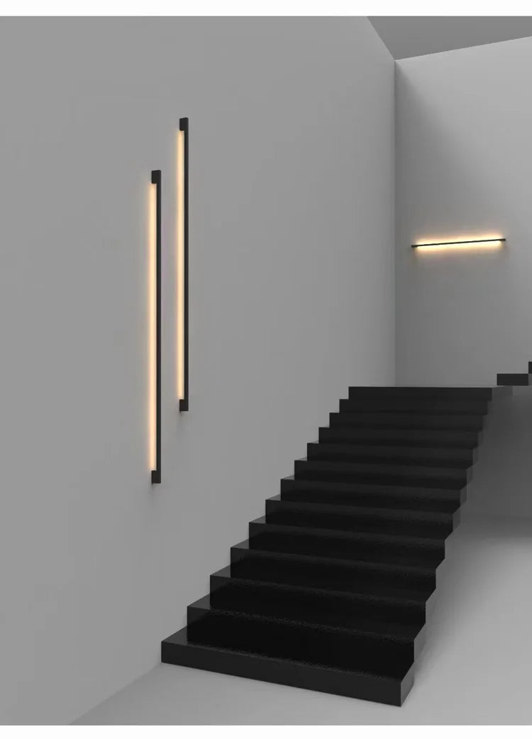 Narrow Black Long Strip Wall Lamp Modern - Shine Room