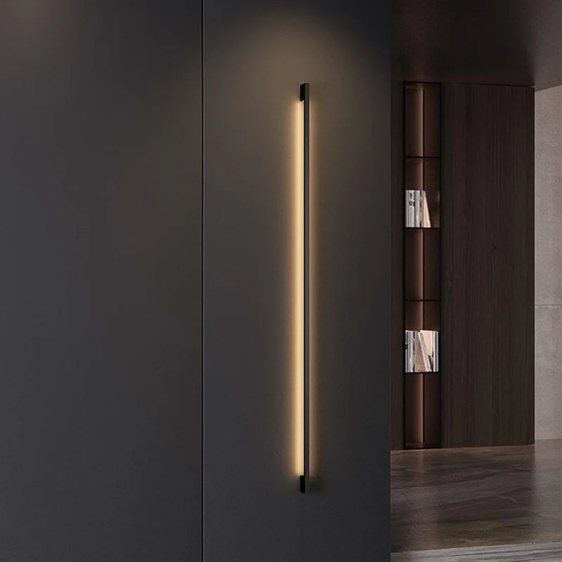 Narrow Black Long Strip Wall Lamp Modern - Shine Room