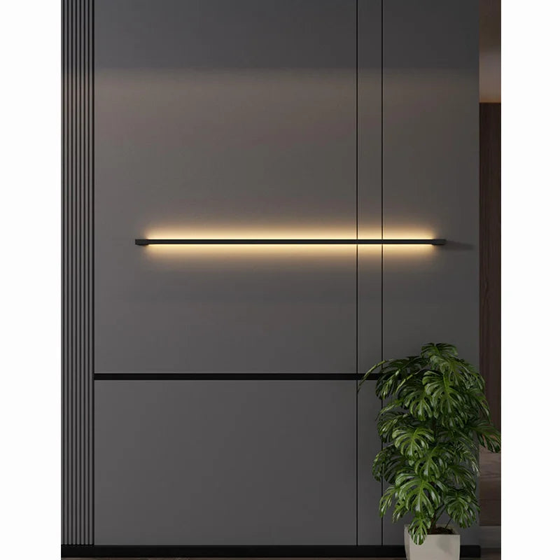 Narrow Black Long Strip Wall Lamp Modern - Shine Room
