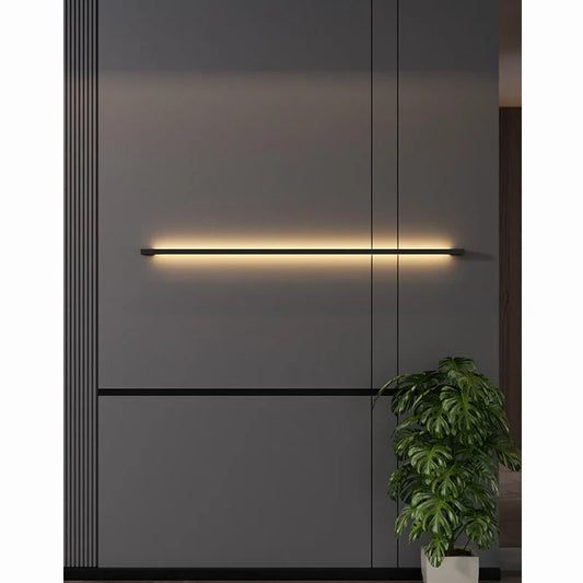 Narrow Black Long Strip Wall Lamp Modern - Shine Room