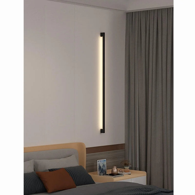 Narrow Black Long Strip Wall Lamp Modern - Shine Room