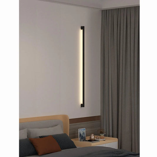 Narrow Black Long Strip Wall Lamp Modern - Shine Room