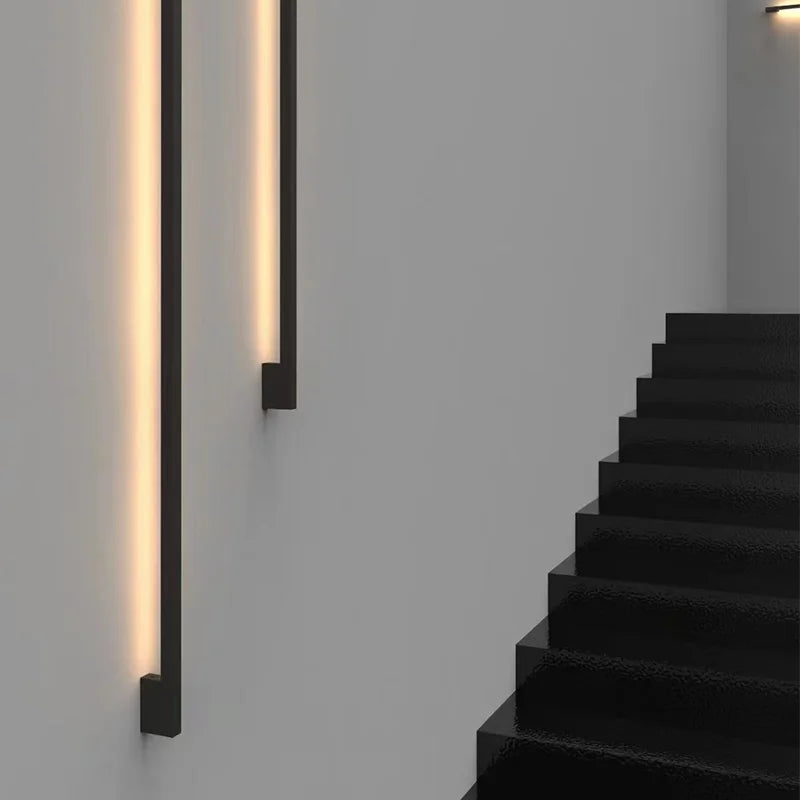 Narrow Black Long Strip Wall Lamp Modern - Shine Room